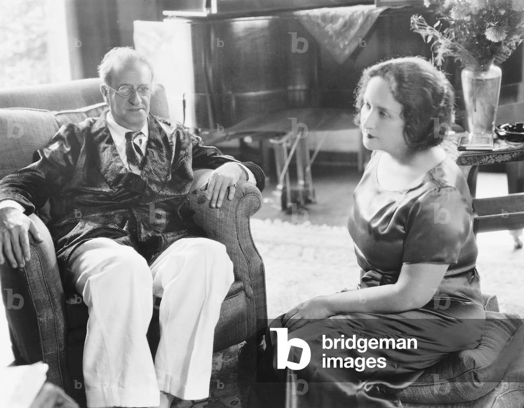 Oscar Strauss with his wife, 1931 (b/w photo)