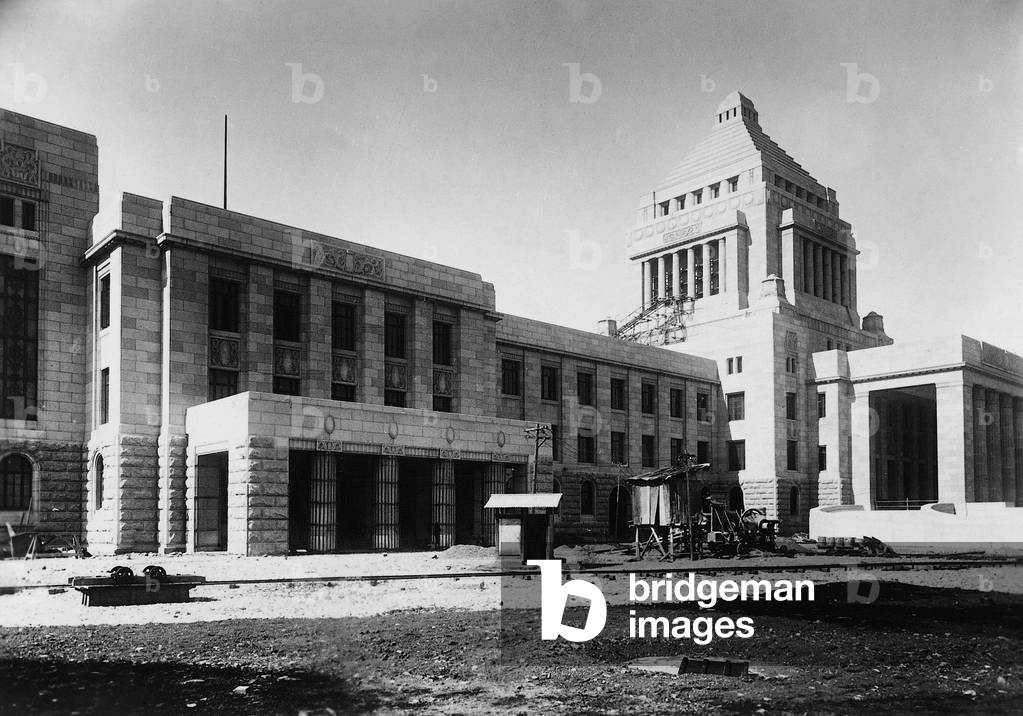 New building of the Imperial Parliament in Tokyo, 1932 (b/w photo)