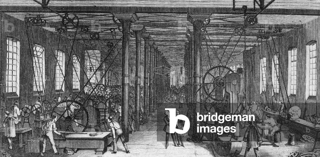 The Borsig machine factory, 1848 (b/w photo)