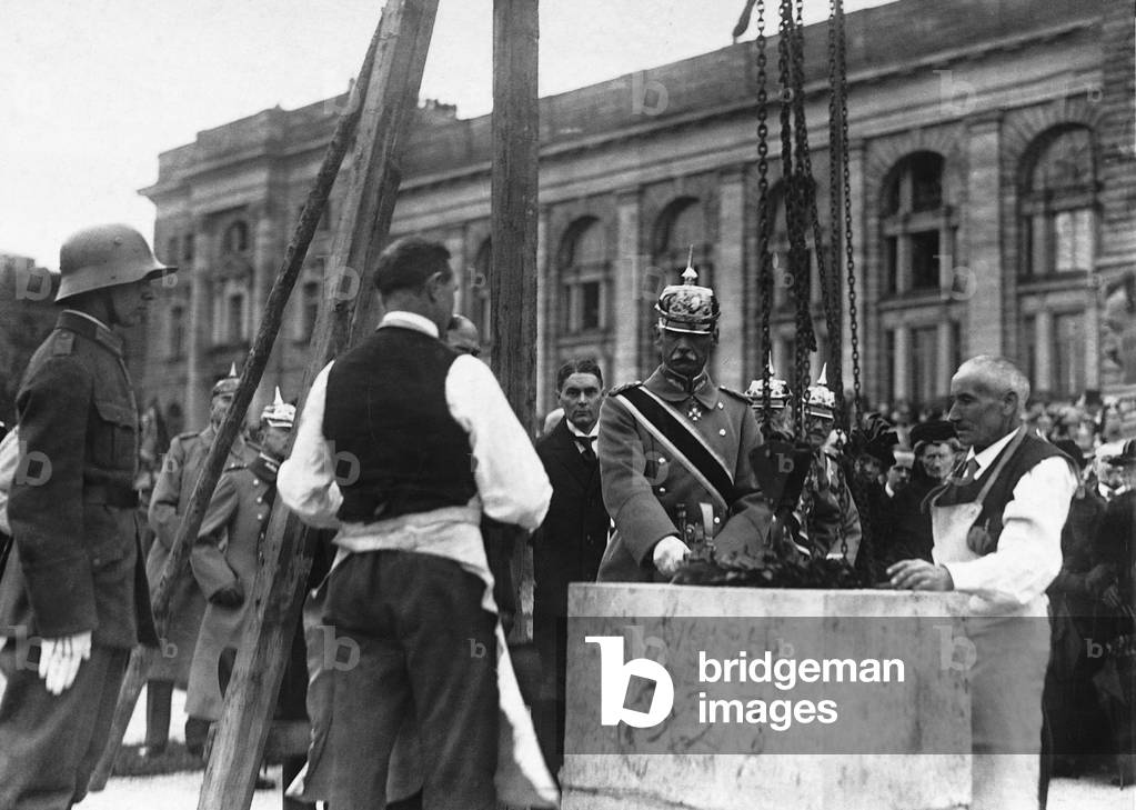 Crown Prince Rupprecht of Bavaria at the groundbreaking ceremony of a war memorial, 1923 (b/w photo)