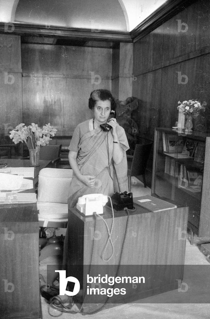 Indira Gandhi, 1966 (b/w photo)