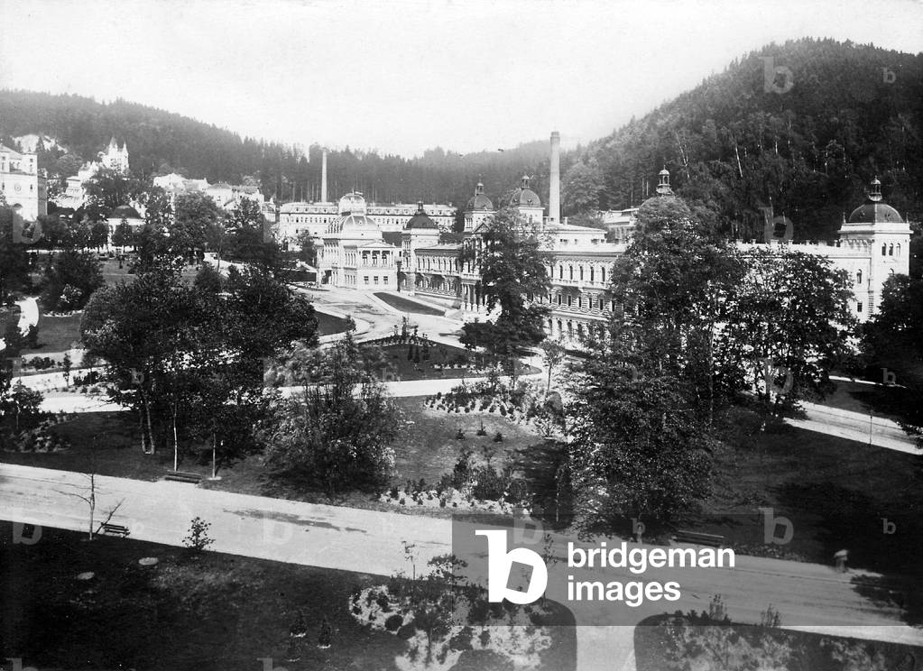 View of Marianske Lazne with the new spa (b/w photo)
