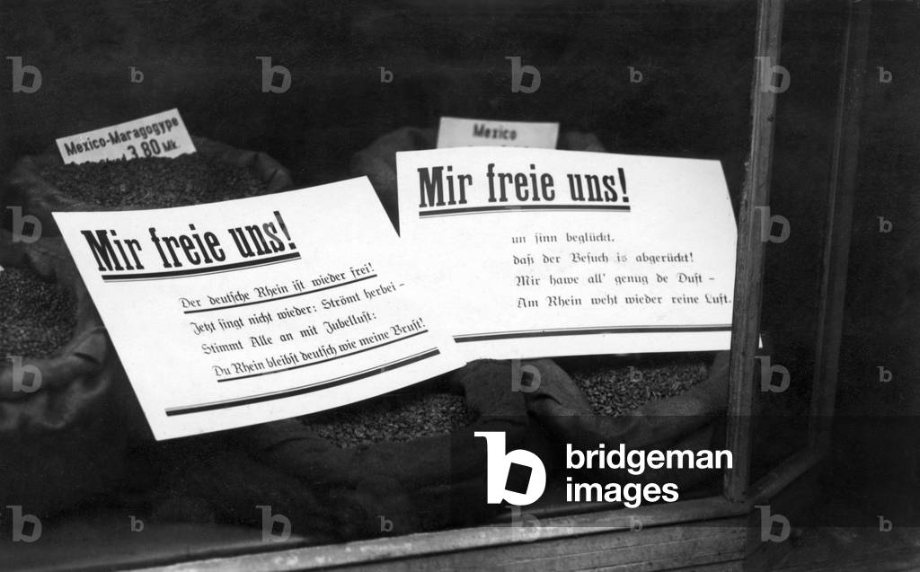 Lyrics of a song on the occasion of the evacuation of the Rhineland, around 1930