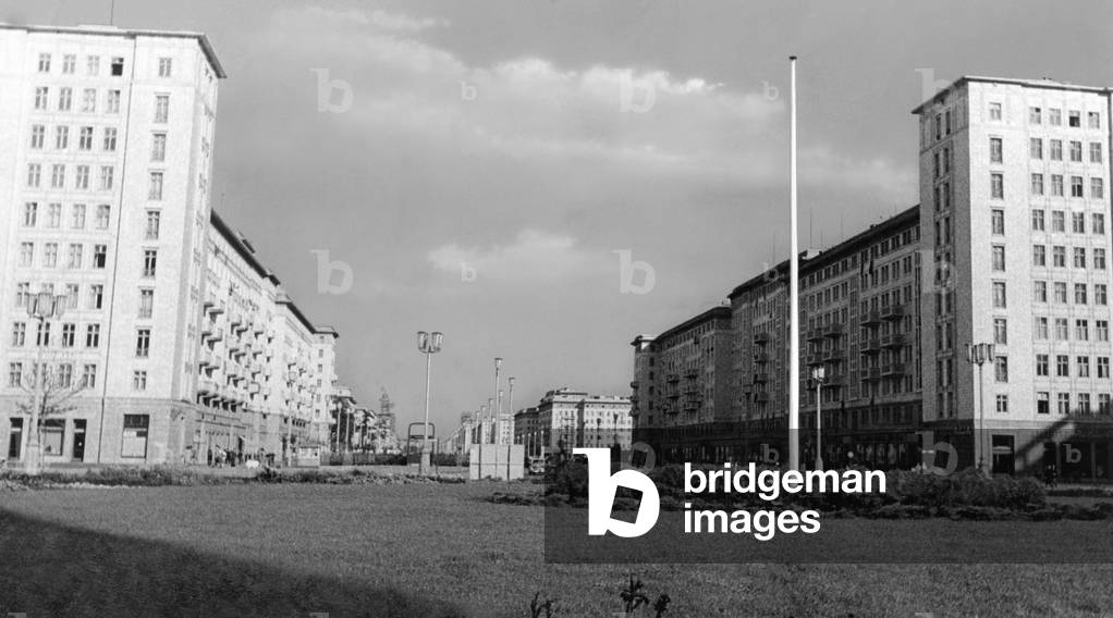 Stalinallee in Eastern Berlin, 1955 (b/w photo)