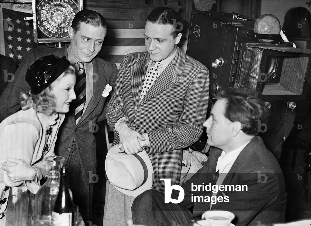 Lilian Harvey, Willy Fritsch and Paul Martin, 1936 (b/w photo)