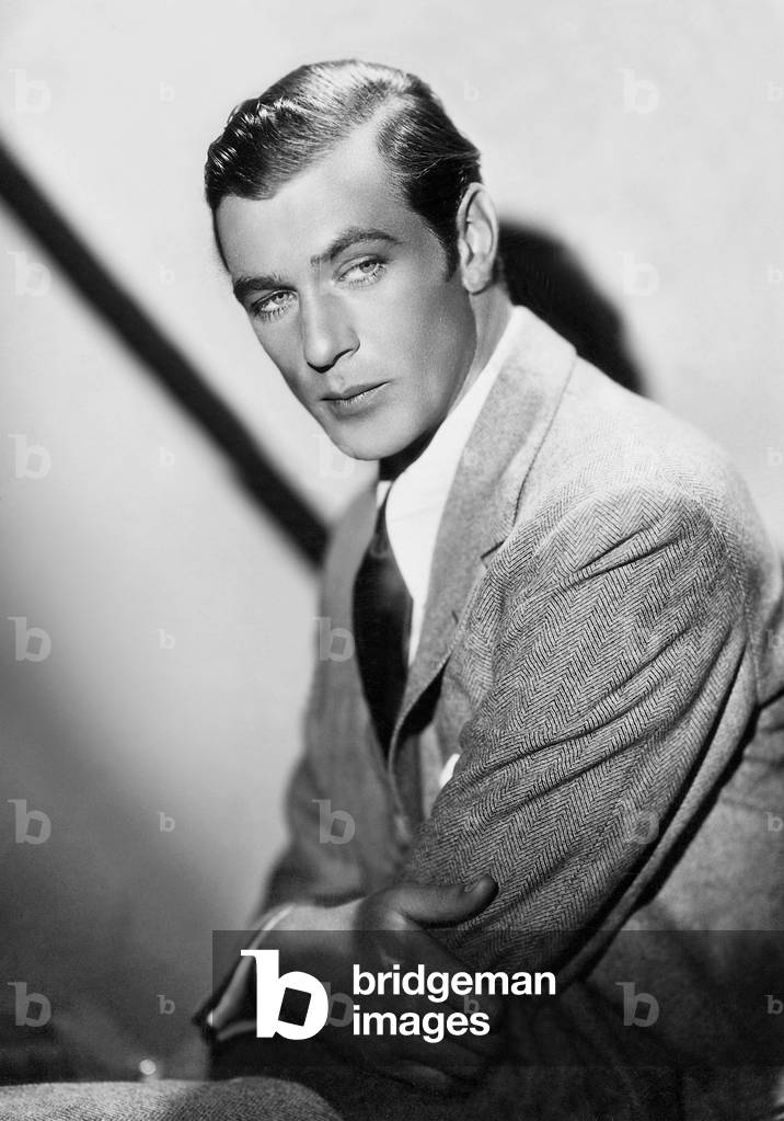 Gary Cooper, 1938 (b/w photo)