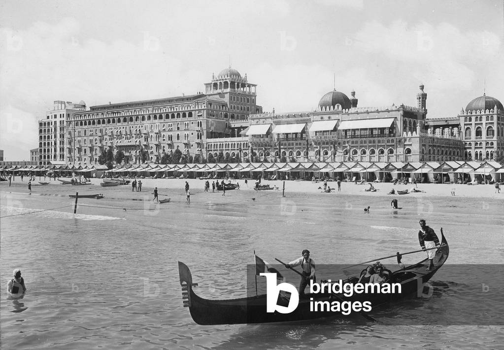 Excelsior Palace Hotel in the Lido di Venezia (b/w photo)
