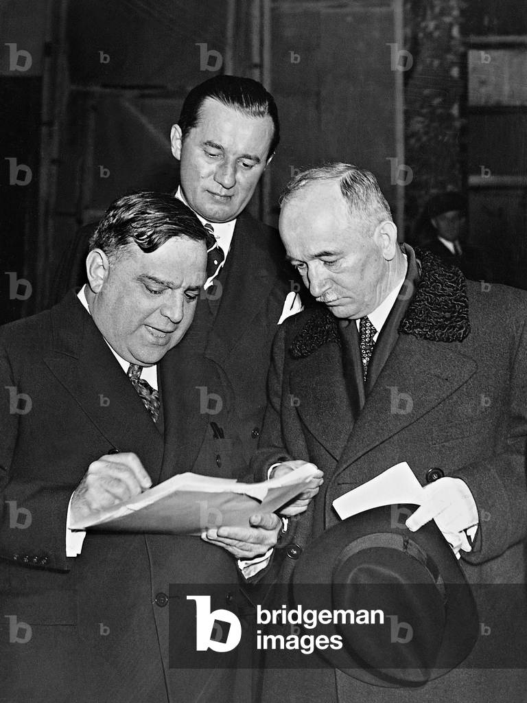 Fiorello La Guardia, Thomas Sidlo and Edvard Benes, 1939 (b/w photo)