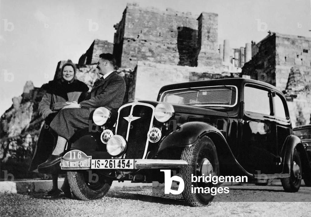 Anne-Cecile Rose Itier with a Hanomag, 1939 (b/w photo)