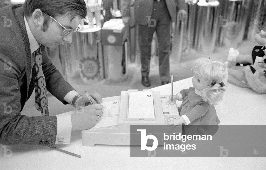 The Nuremberg Toy Fair, 1971 (b/w photo)