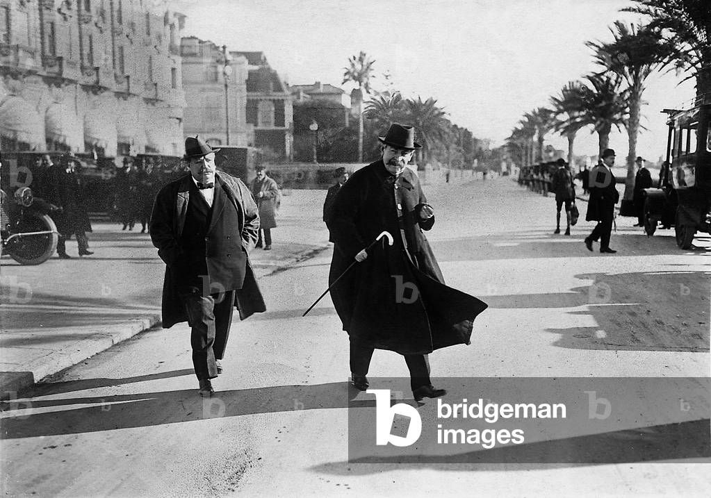 Aristide Briand and Dr. Chatan at the Cannes Conference, 1922 (b/w photo)