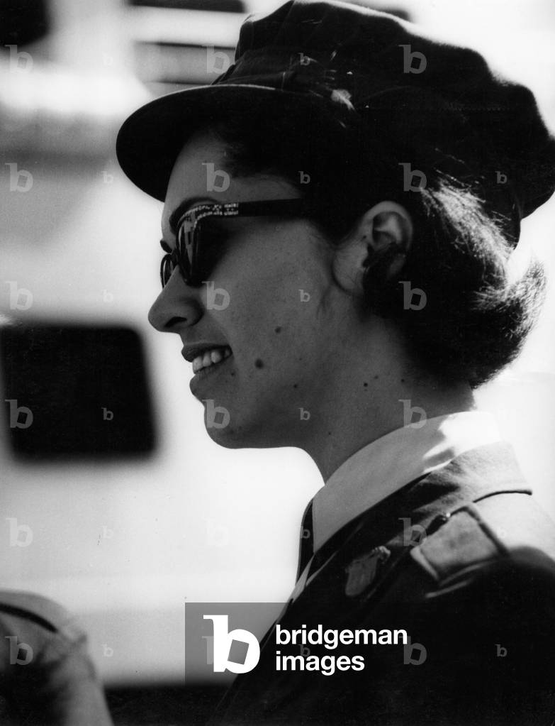 Army assistant in Malmö, 1964 (b/w photo)