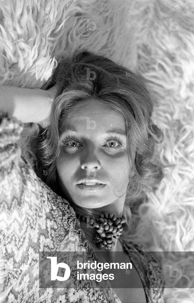 Model with curls, 1971 (b/w photo)