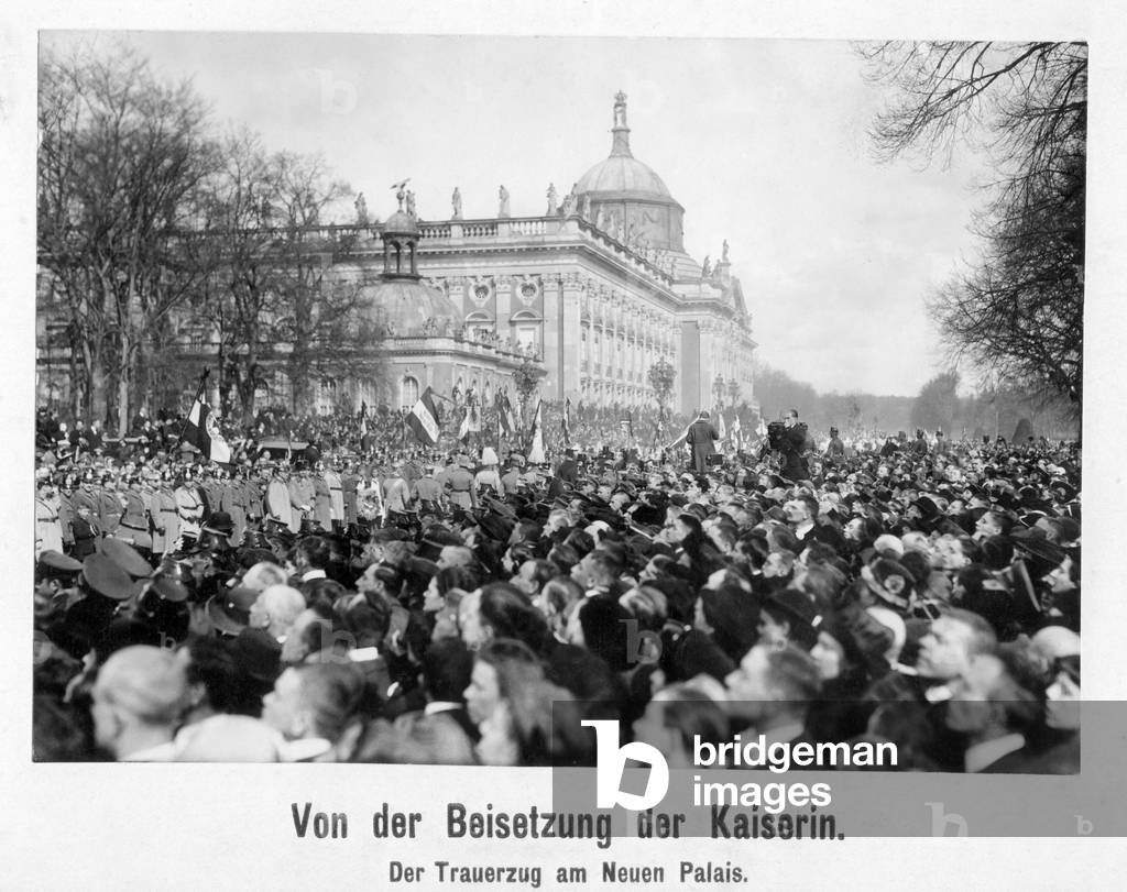 Burial of Auguste Viktoria in Potsdam, 1921 (b/w photo)