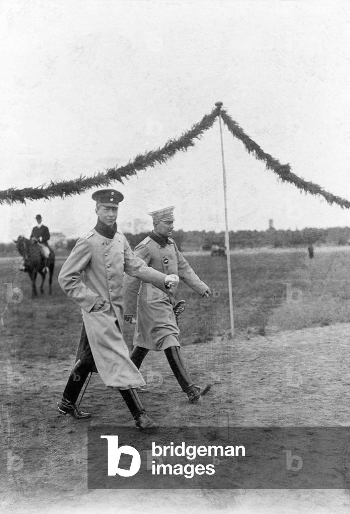 Crown Prince Wilhelm of Prussia with Prince Maximilian Egon von Thurn und Taxis, 1905