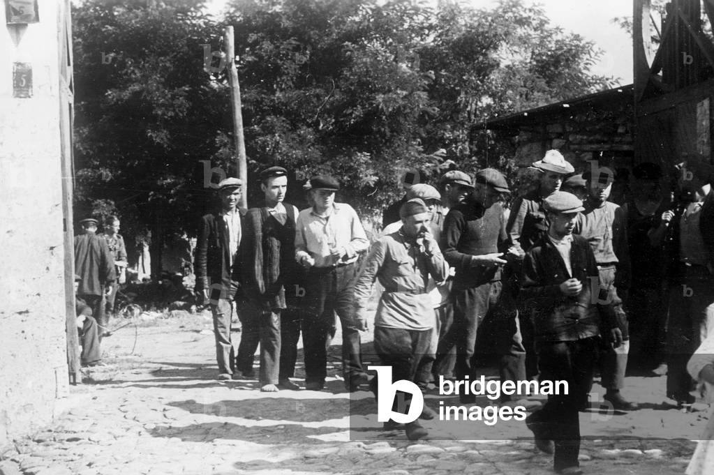Partisans in captivity, 1941 (b/w photo)
