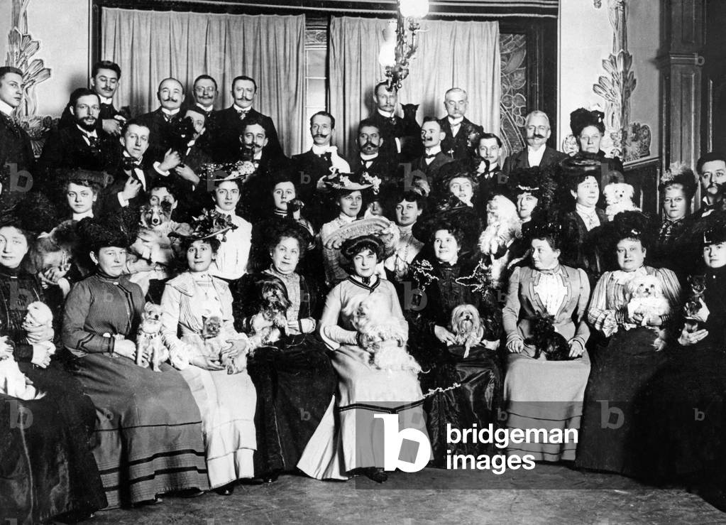 Meeting of the lap dog club, 1909 (b/w photo)