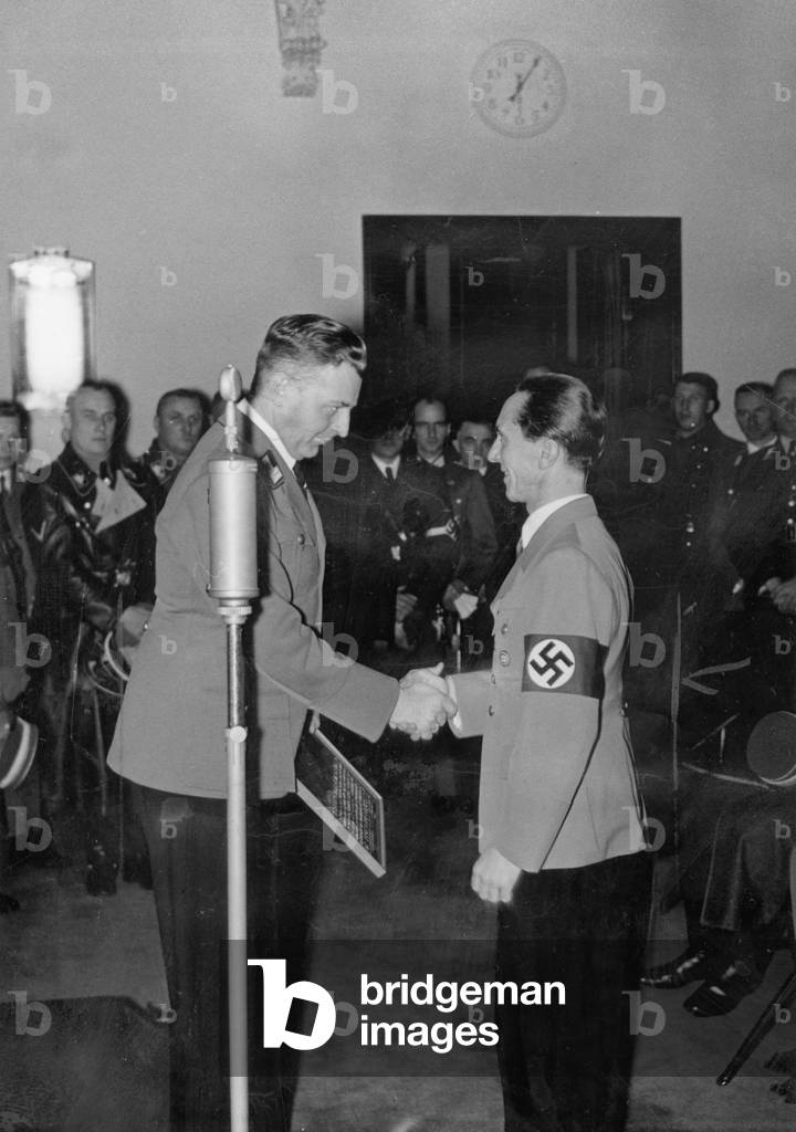 Hellmuth Will with Joseph Goebbels, 1937 (b/w photo)