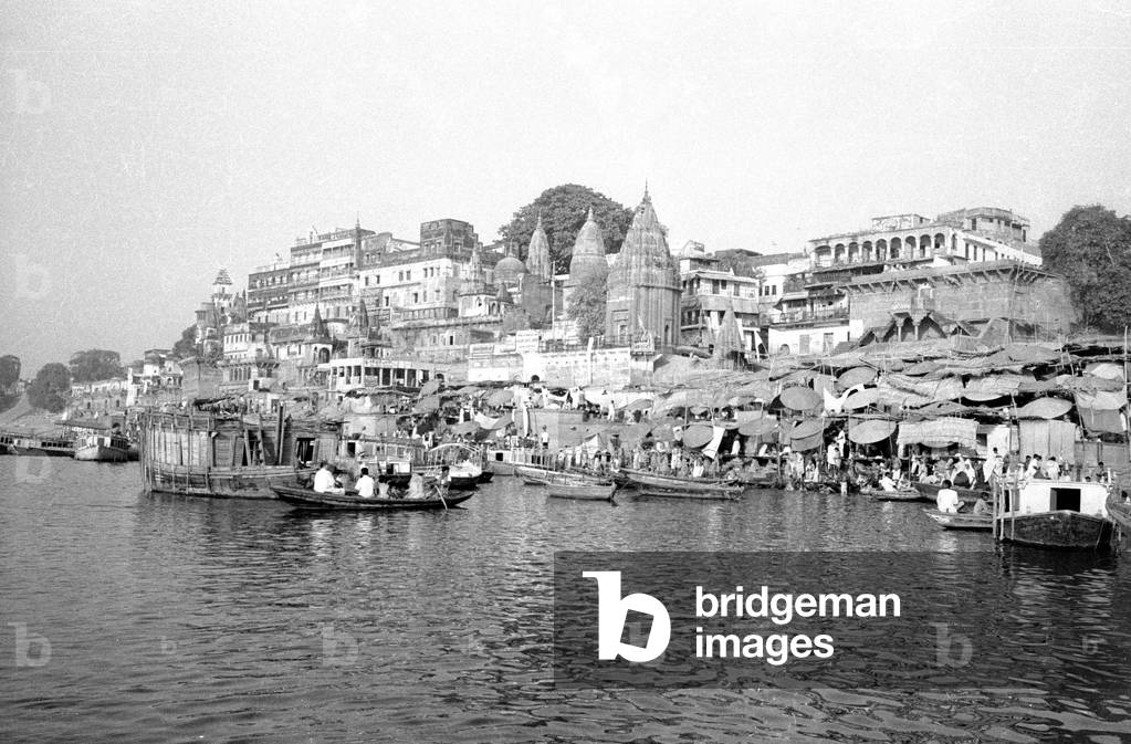 Benares on the Ganges, 1966 (b/w photo)