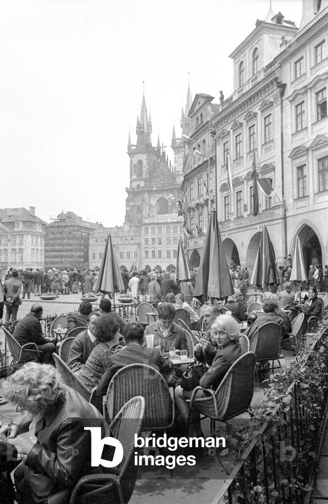 Demonstration in Prague, 1968 (b/w photo)