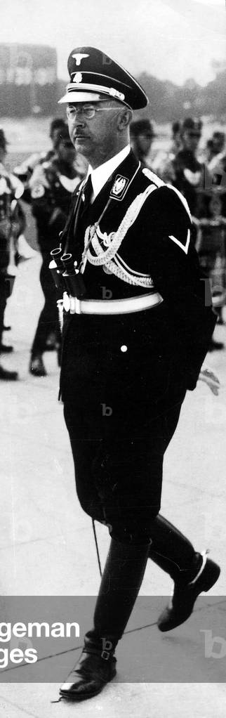 Heinrich Himmler in dress uniform in 1938 in Berlin-Tempelhof (b/w photo)