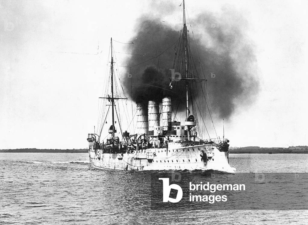 German cruiser 'Leipzig', 1914 (b/w photo)