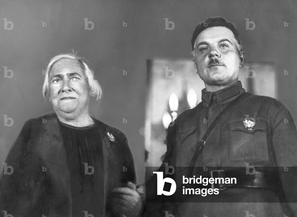 Kliment Voroshilov with Clara Zetkin, 1927 (b/w photo)