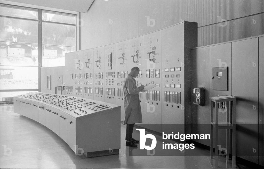 Electric power plant in Schruns, 1965 (b/w photo)