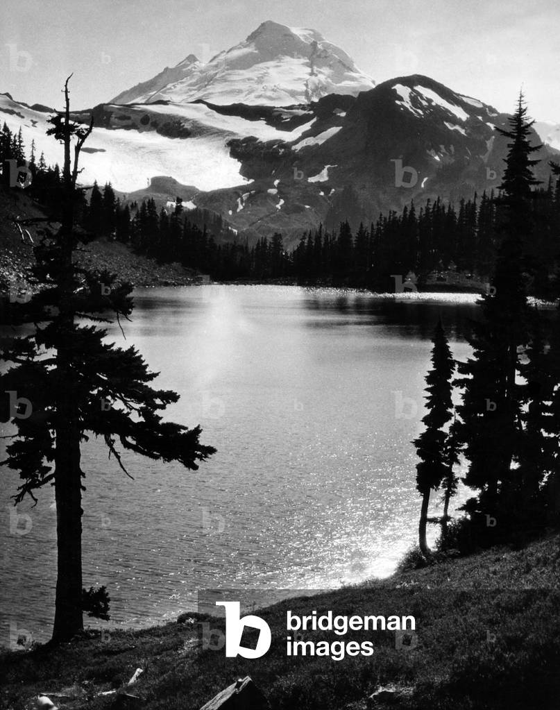 Chain Lake and Mount Baker, 1931 (b/w photo)