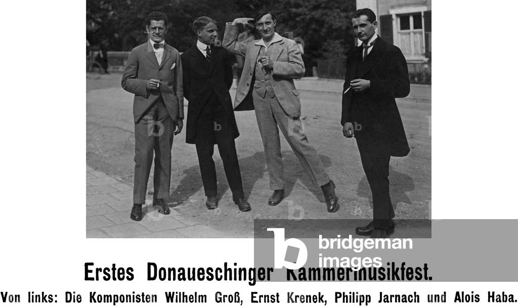 Ernst Krenek at the first Donaueschinger Chamber Music Festival (b/w photo)