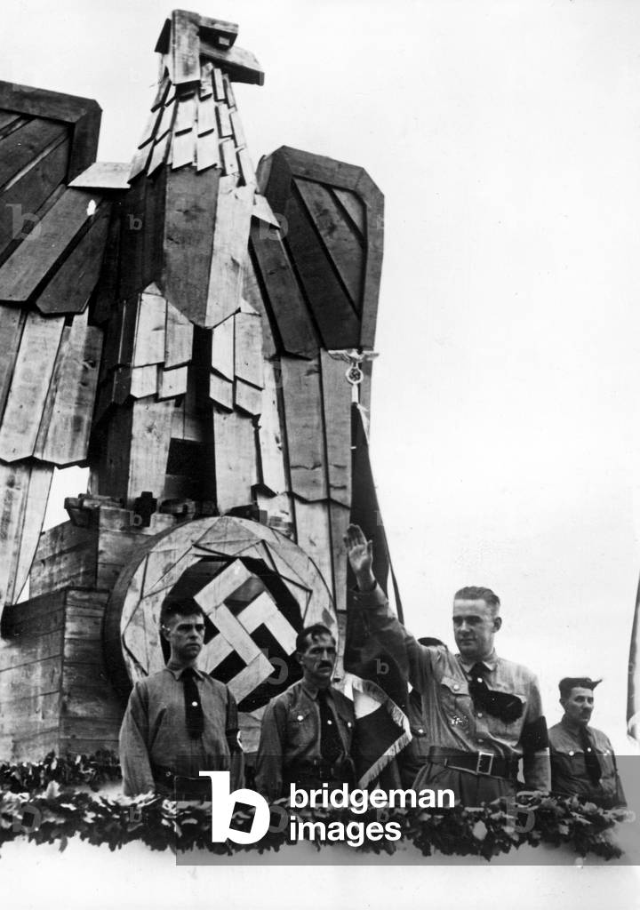 Globocnik during a speech (b/w photo)