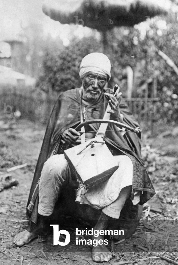 Abyssinian violinist, 1928 (b/w photo)