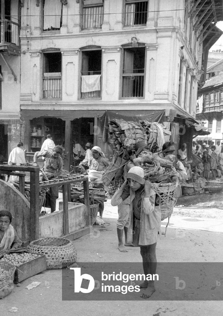 Girls in Nepal, 1966 (b/w photo)