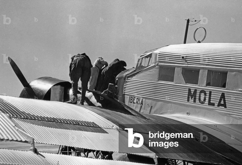 Airplane of Iberia in Salamanca, 1939