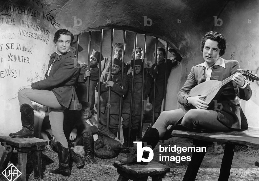 Johannes Heesters and Berthold Ebbecke in 'The Beggar Student', 1936 (b/w photo)