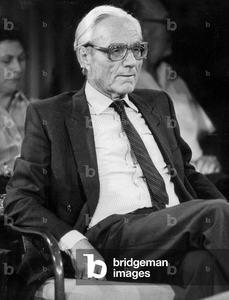 Gerd Bucerius, German publisher and journalist, co-founder and publisher of the weekly 'Die Zeit', 1986 (b/w photo)