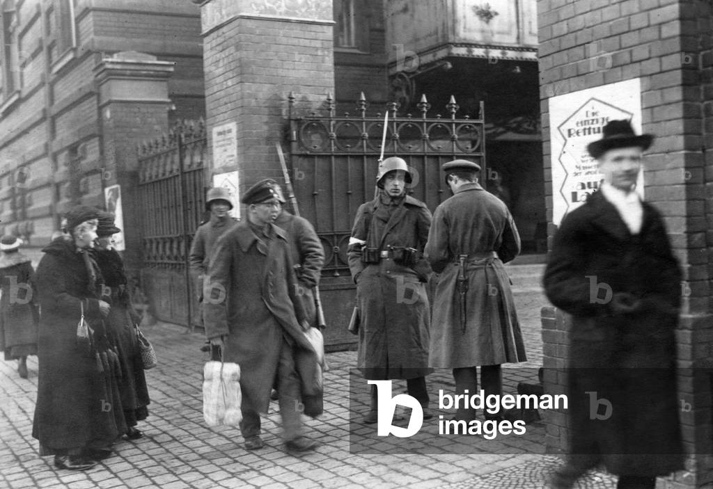 A guard post in front of a dairy, 1919