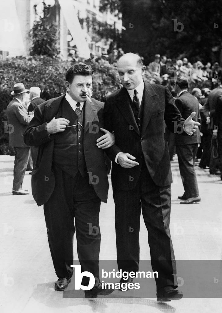 Edouard Herriot and August Zaleski, 1932 (b/w photo)
