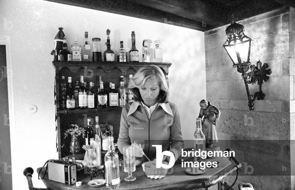 The Beckenbauer family, 1974 (b/w photo)