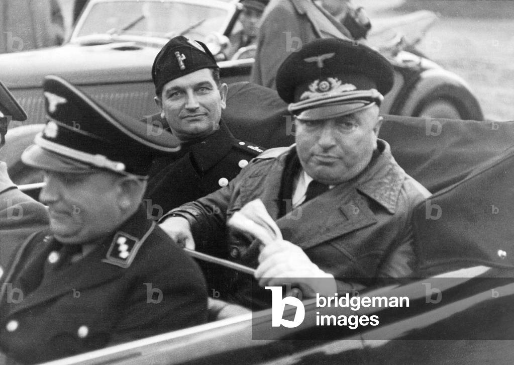 Robert Ley with the Italian Cianetti,1938 (b/w photo)