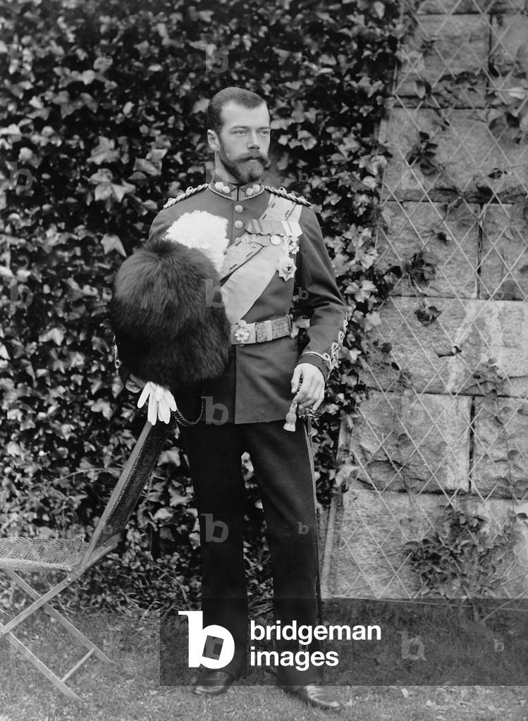 Czar Nicholas II in an English full dress uniform (b/w photo)
