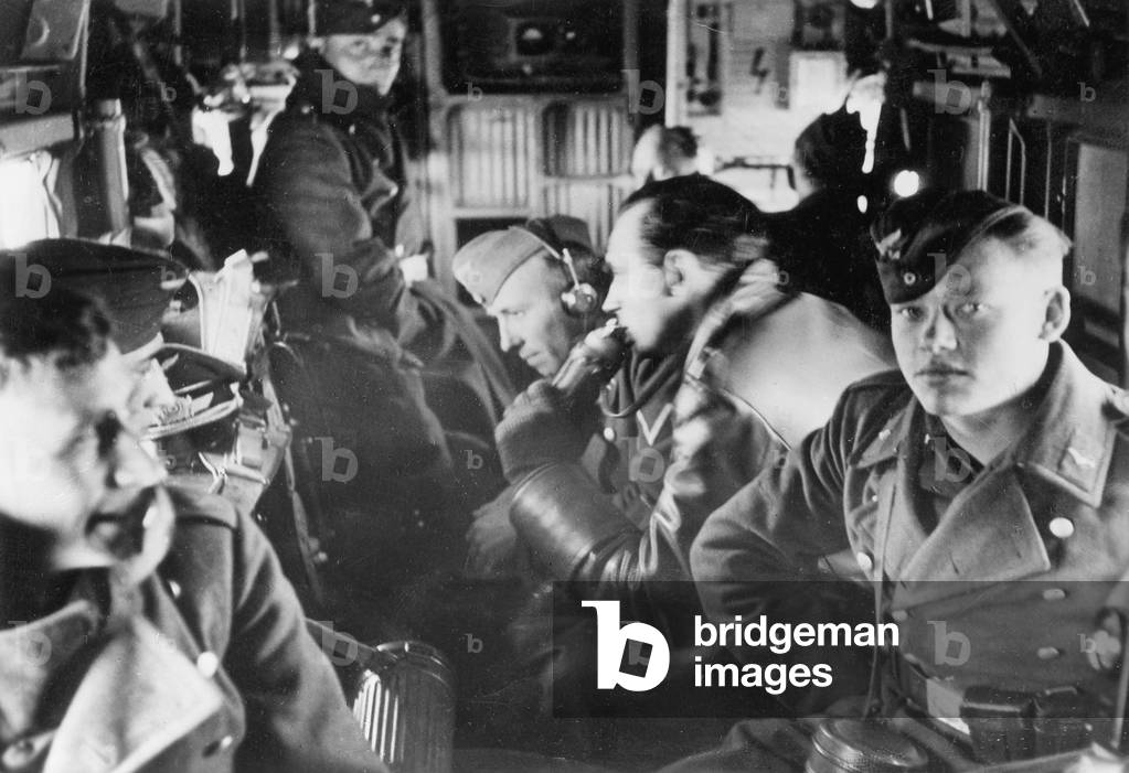 German soldiers during fights in Norway, 1940 (b/w photo)