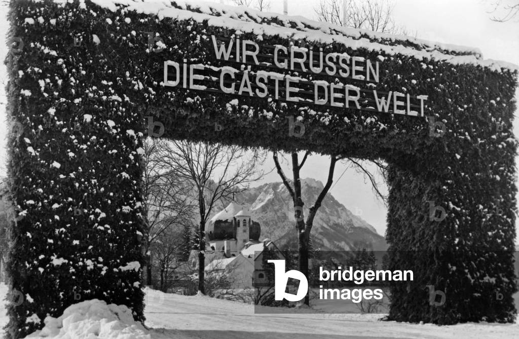 Winter Olympic Games in Garmisch, 1936 (b/w photo)