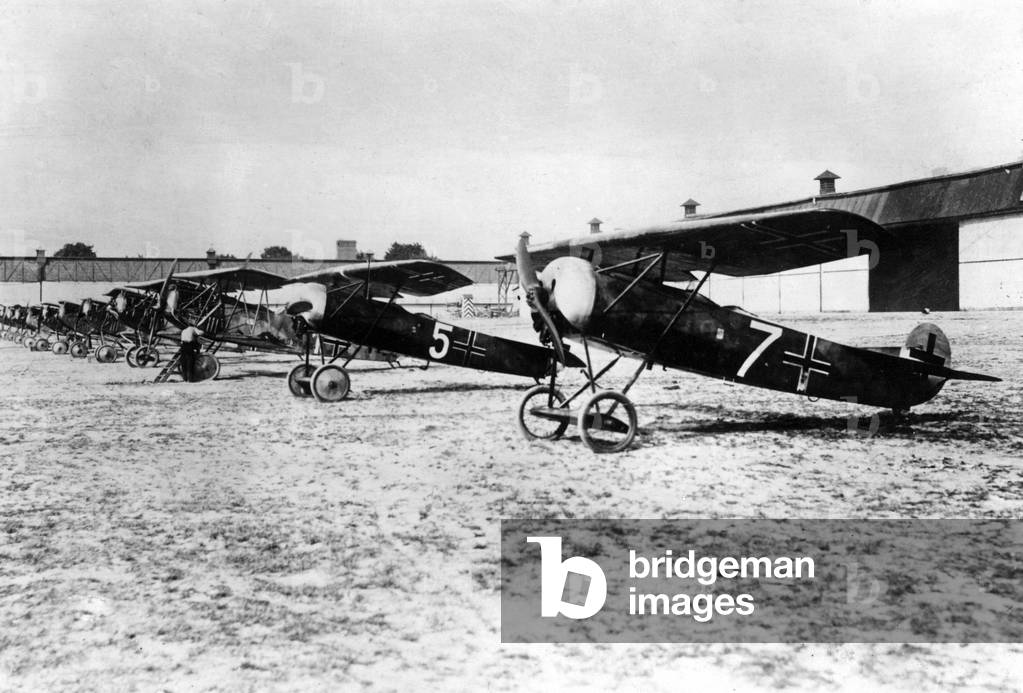 German fighter planes after the First World War, 1919 (b/w photo)