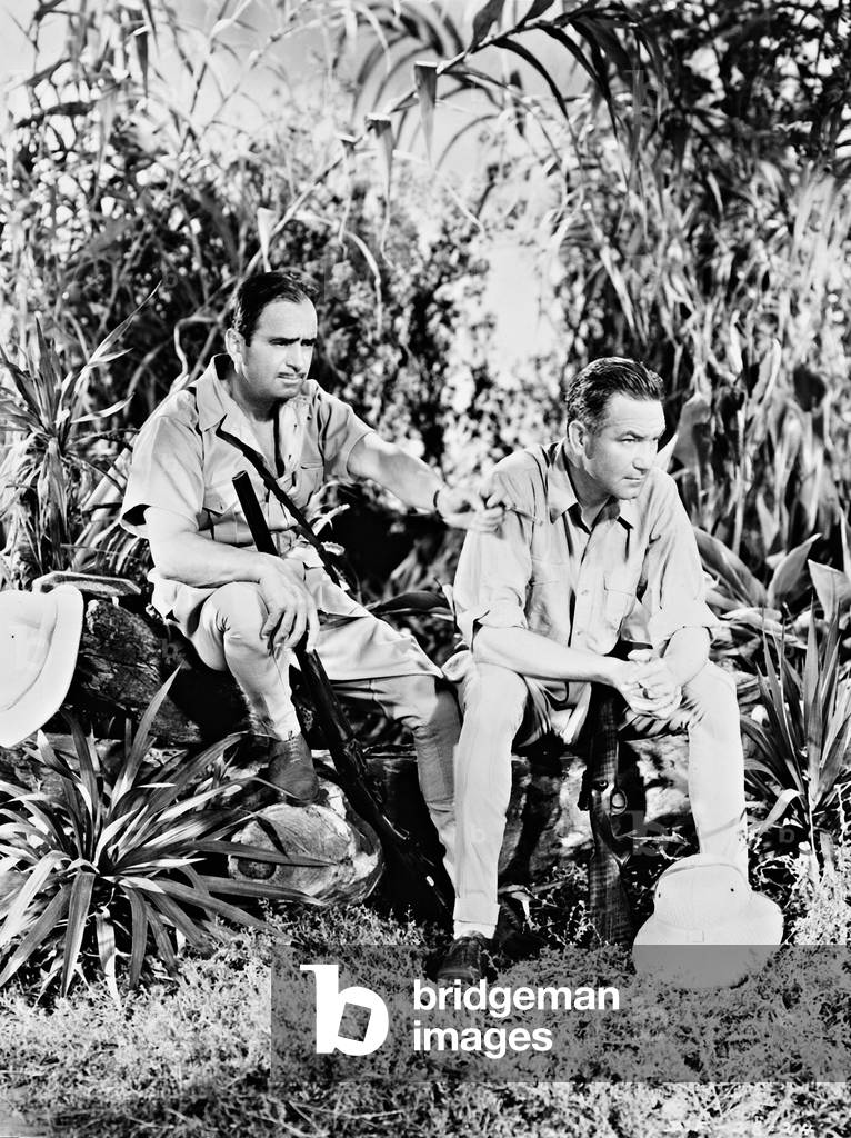 Victor Fleming and Douglas Fairbanks during filming (b/w photo)
