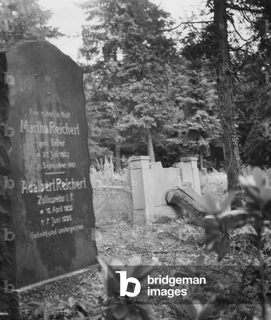 The former German cemetery in Stettin, 1956 (b/w photo)