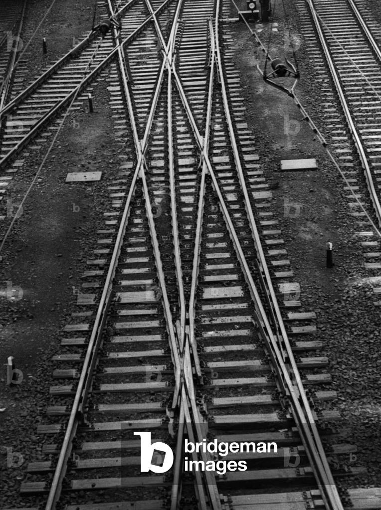 Railway tracks (b/w photo)