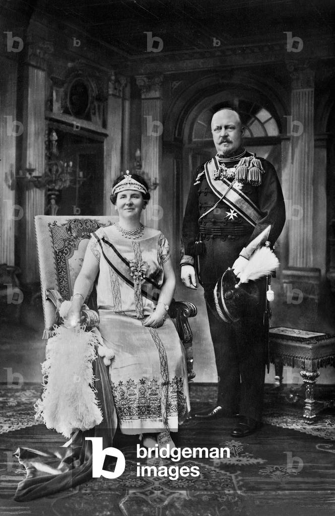 Queen Wilhelmina of the Netherlands with her husband Prince Henry (b/w photo)