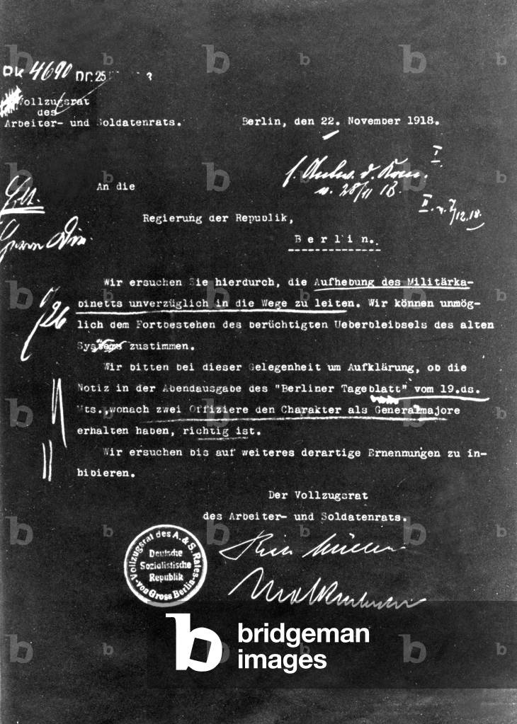 Telegram of the Workers' and Soldiers' Council, 1918
