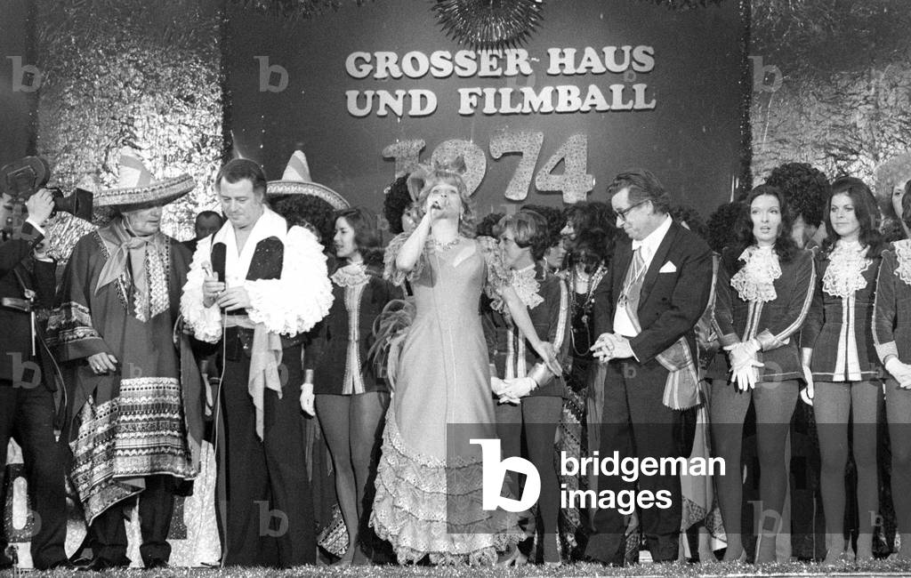 The German Film Ball in Munich, 1974 (b/w photo)